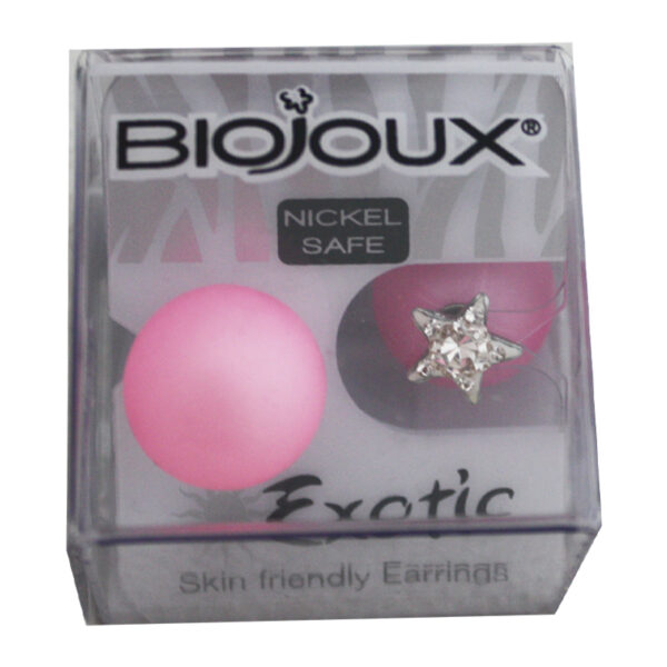BIOJOUX ORECCHINO STERILE BJE610 STAR+CRYSTAL/ROSE BALL